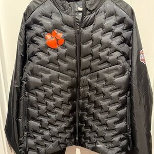 Nike Clemson 2021 Soccer Championship Puffer Jacket with Logos